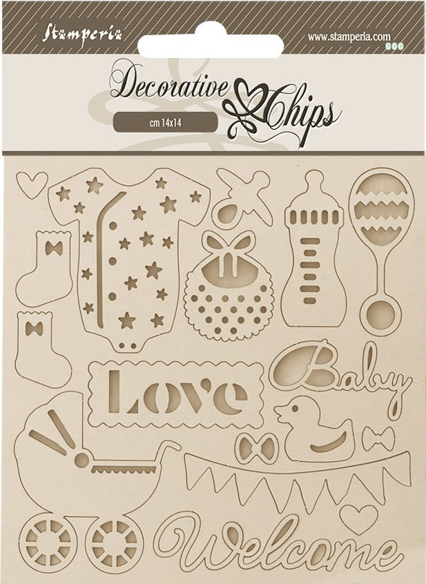 Stamperia Baby Decorative Chips Accessories (SCB282) 