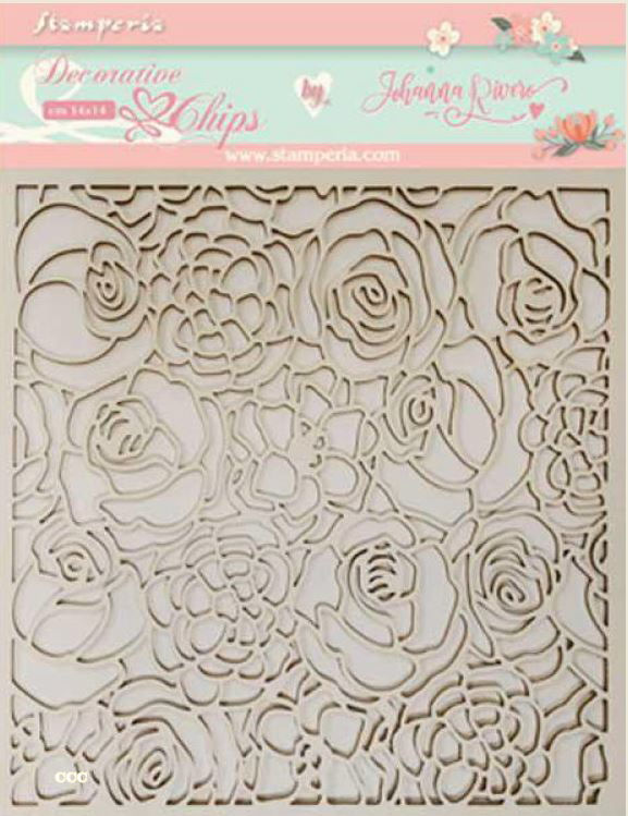 Stamperia Decorative Chips- Gratitude Texture of Roses (SCB35)