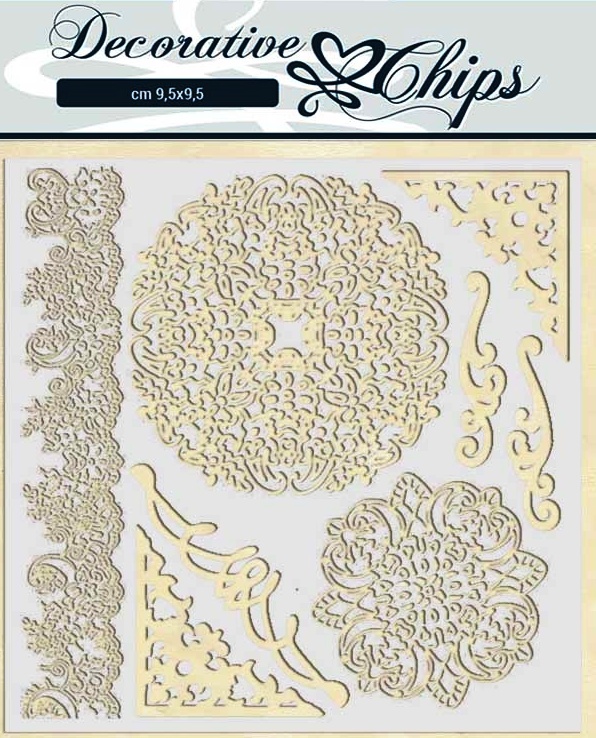 Stamperia Decorative Chips - Passion Laces and Corners (SCB43)