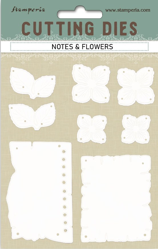 Stamperia Notes and Flowers A6 Cutting Dies (SFT16) 