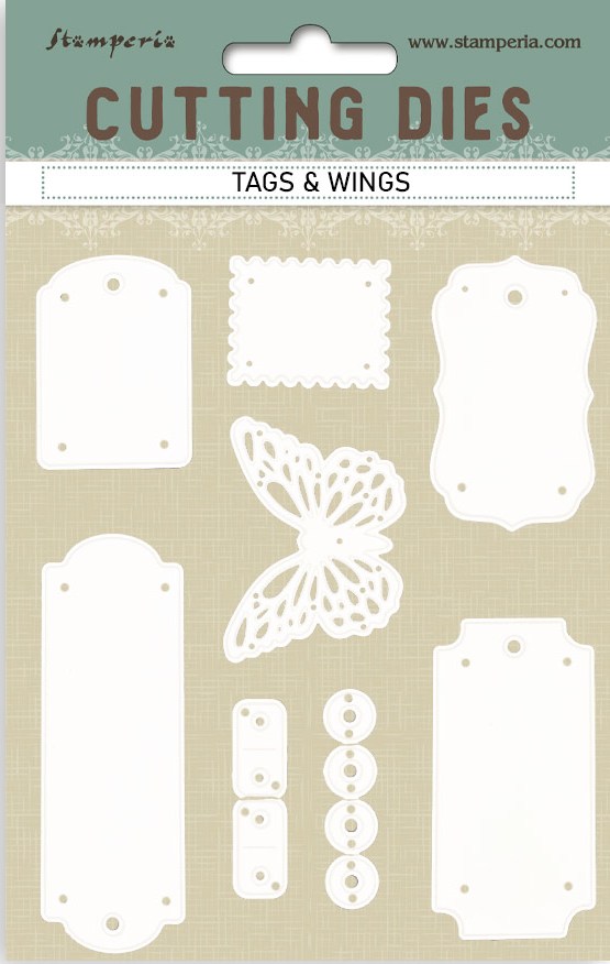 Stamperia Tags and Wings A6 Cutting Dies (SFT18) 