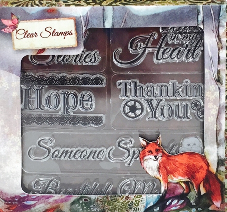 Santoro Willow Clear Stamp - Sentiments