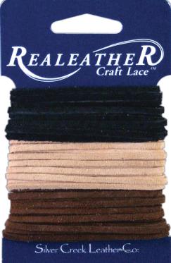 Real Leather Craft Lace Value Pack - Black/Cafe/Sand