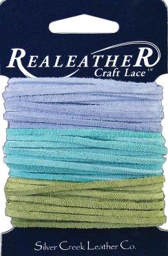 Real Leather Craft Lace Value Pack -Light Blue/Aqua/Kiwi