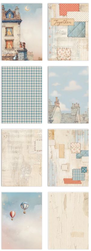 Stamperia Family A6 Rice Paper Backgrounds (8pcs) (DFSAK6049) 