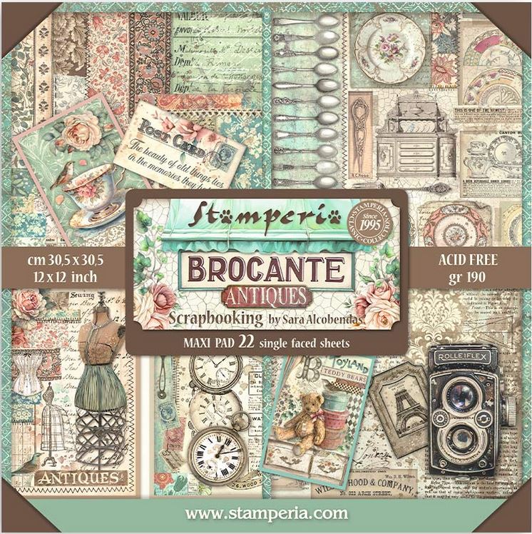 Stamperia Brocante Antiques 12x12 Inch Paper Pack (Single Face)