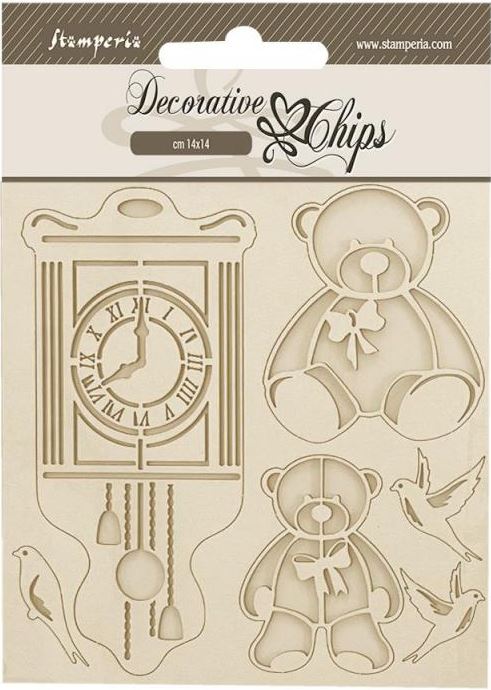 Stamperia Brocante Antiques Decorative Chips - Teddy Bear (SCB209)