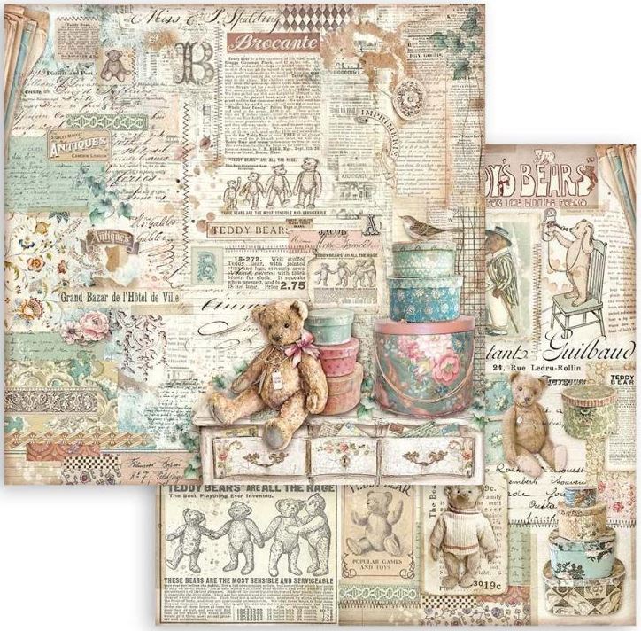 Stamperia Brocante Antiques Double-sided Paper - Teddy Bear (SBB986)