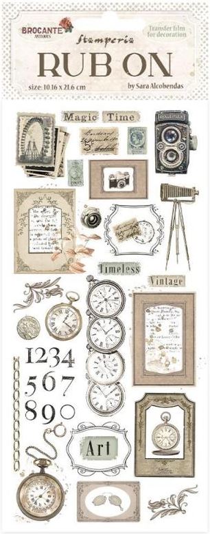 Stamperia Brocante Antiques Rub-Ons - Clocks (DFLRB78)