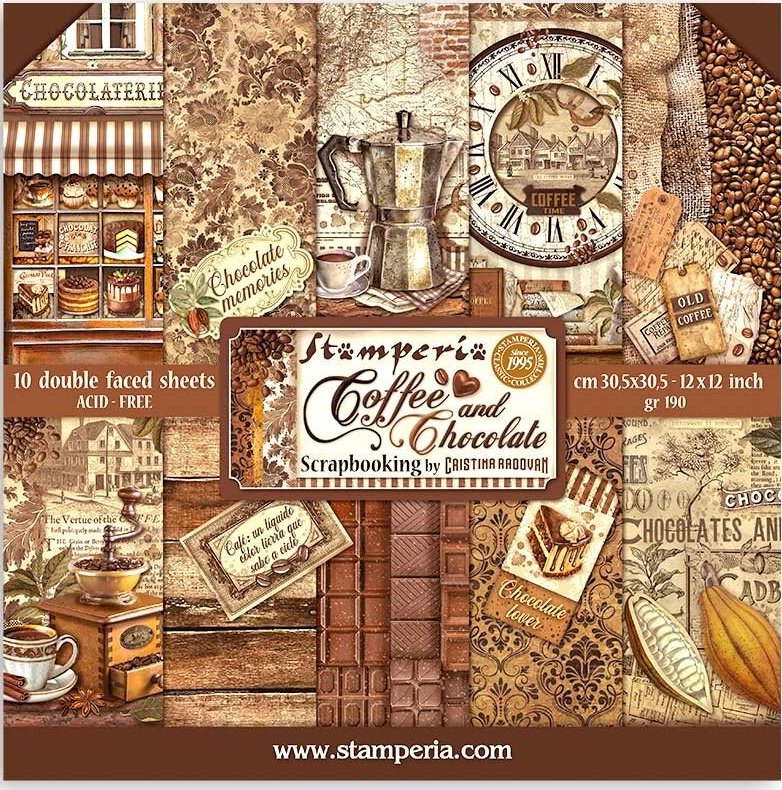 Stamperia Coffee and Chocolate 12x12 Paper Pack