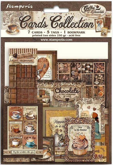 Stamperia Coffee and Chocolate Cards Collection (SBCARD23) 