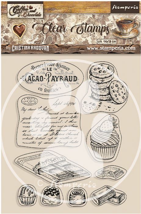 Stamperia Coffee and Chocolate Clear Stamps - Chocolate Elements (WTK186)