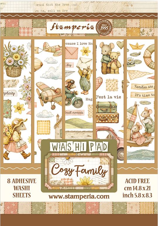 Stamperia Cozy Family A5 Washi Pad (8pcs) (SBW38) 