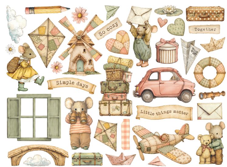 Stamperia Cozy Family Die Cuts Assorted (DFLDC145) 