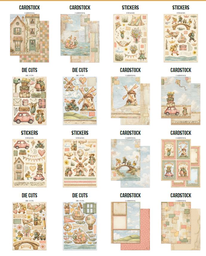 Stamperia Cozy Family Junk Journal Stickers, Backgrounds, Cut-Outs (SBJK32) 