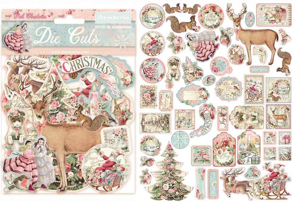 Stamperia DieCuts PINK CHRISTMAS