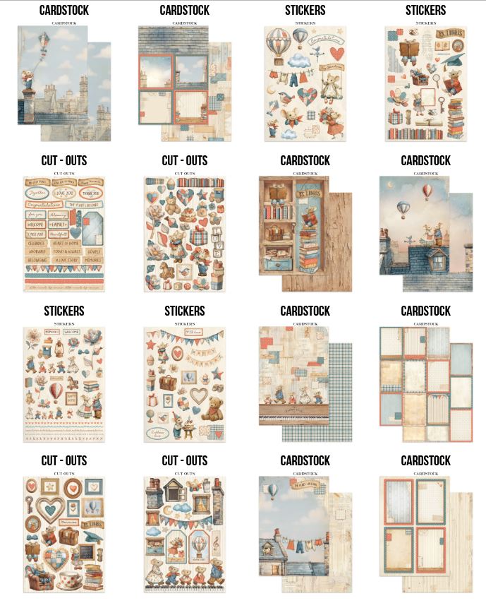 Stamperia Family Junk Journal Stickers, Backgrounds, Cut-Outs