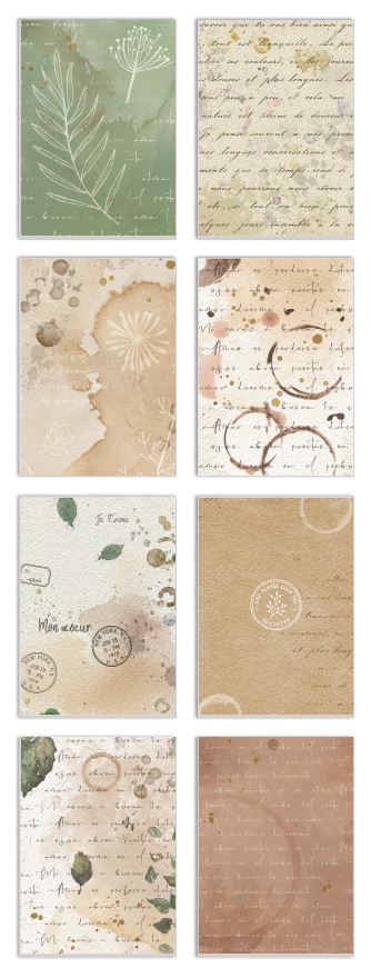 Stamperia Flowers and Poems A6 Rice Paper Backgrounds Selection (8pcs) (DFSAK6062) 