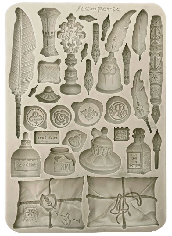 Stamperia Flowers and Poems A5 Silicon Mould Calligraphy (KACMA563) 