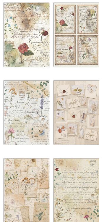 Stamperia Flowers and Poems A4 Rice Paper Selection (6pcs) (DFSA4XFP) 