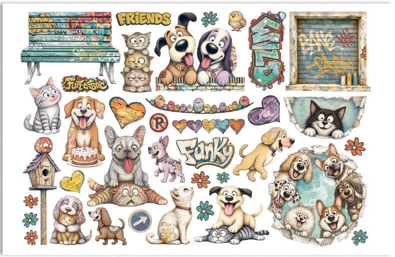 Stamperia Furry Friends 2 Ephemera