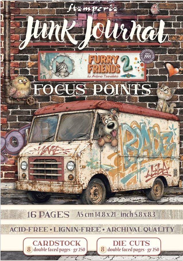 Stamperia Furry Friends 2 Junk Journal A5 Focus Points