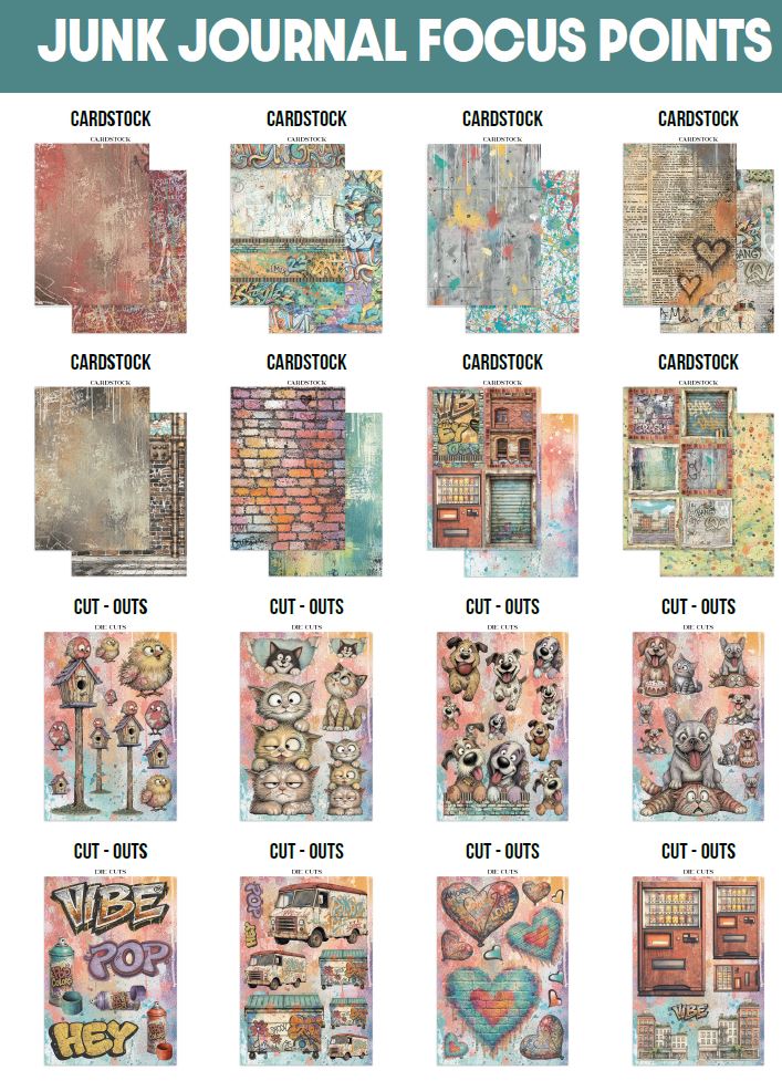 Stamperia Furry Friends 2 Junk Journal A5 Focus Points