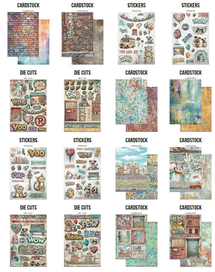 Stamperia Furry Friends 2 Junk Journal Stickers, Backgrounds, Cut-Outs