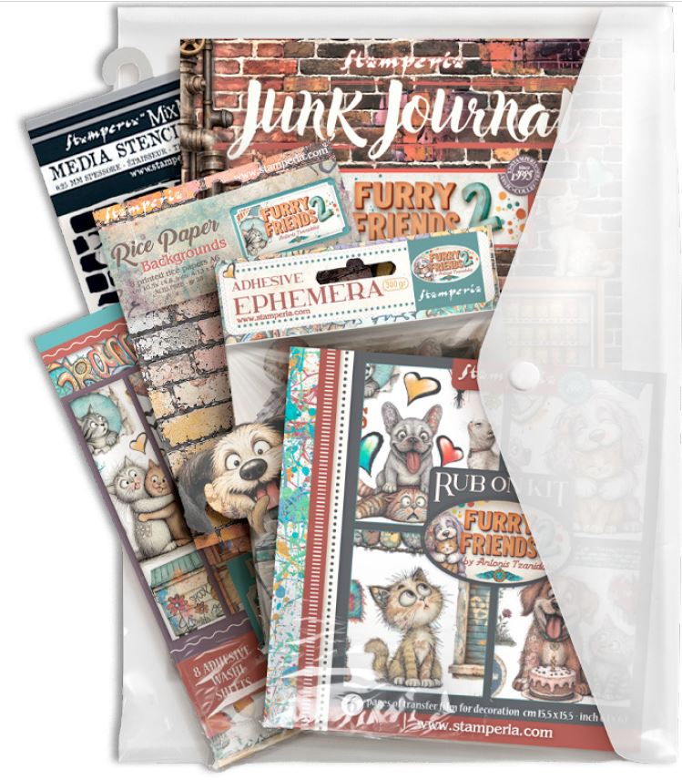 Stamperia Furry Friends 2 Art Journaling Selection Large by Vicky Papaioannou (BJS005)