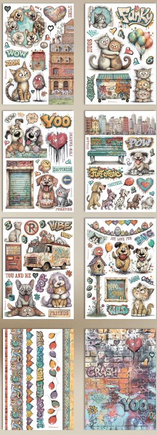 Stamperia Furry Friends 2 A5 Washi Pad (8pcs) 