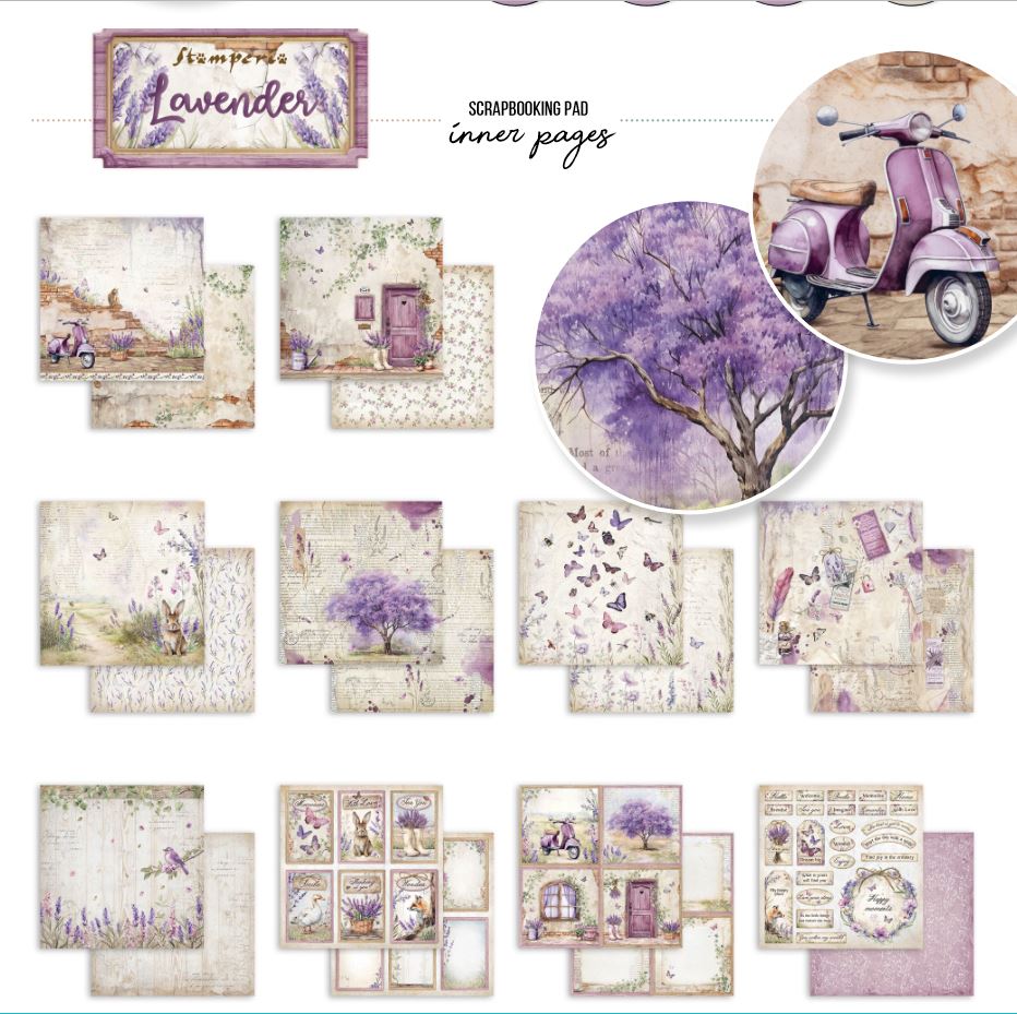 Stamperia Lavender 12x12 Paper Pack