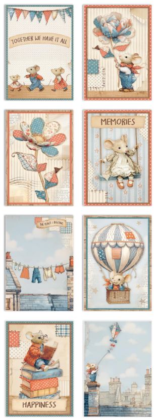 Stamperia Family A6 Mini Rice paper (8pcs) (DFSA6X03) 