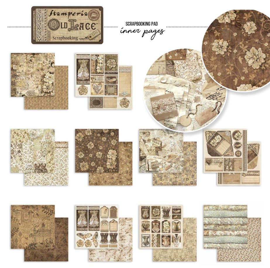 Stamperia Old Lace 12x12 Inch Paper Pack  