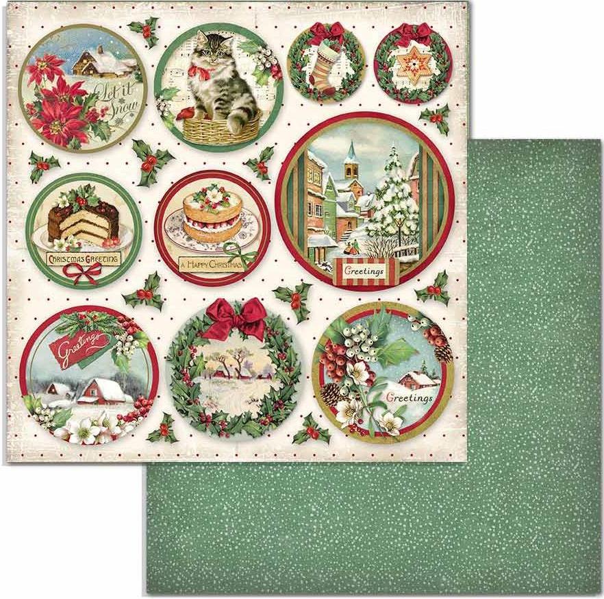Stamperia Double-Sided Paper - CLASSIC CHRISTMAS ROUNDS (SBB704) 