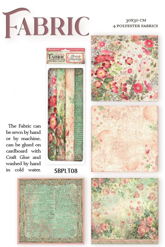 Stamperia Rose Parfum FABRIC SHEETS 