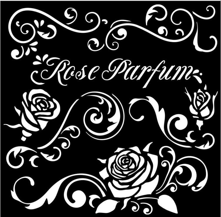 Stamperia Rose Parfum Thick stencil 18x18 cm - KSTDQ75 