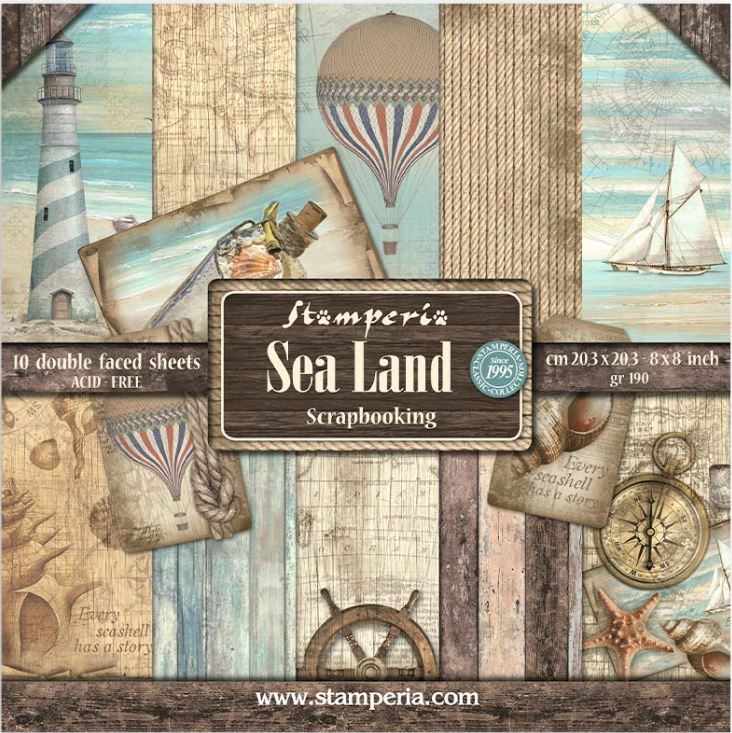 Stamperia Sea Land 8x8 Paper Pack 