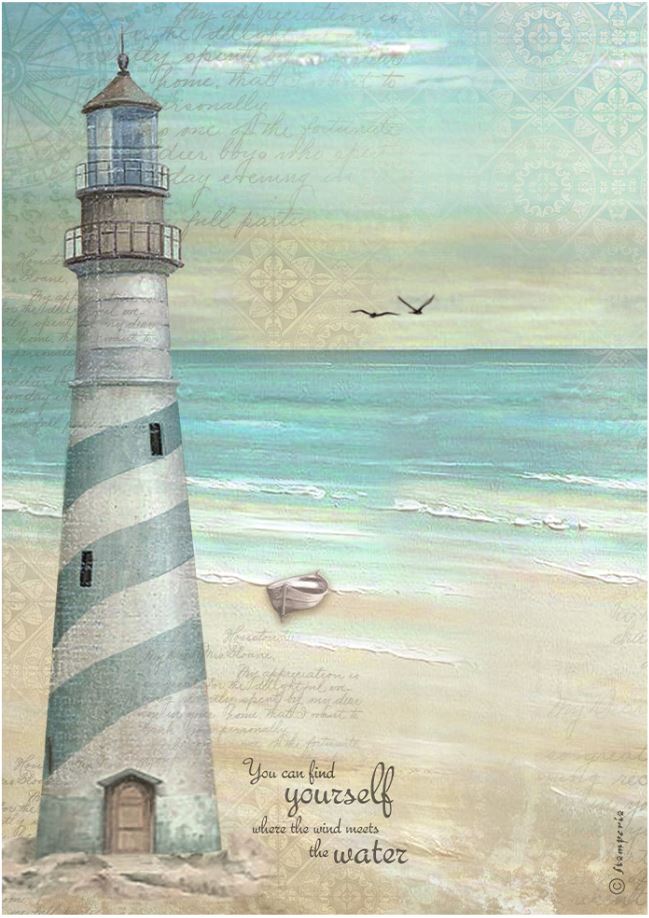 Stamperia Sea Land  A4 Rice Paper - LIGHTHOUSE (DFSA4857)
