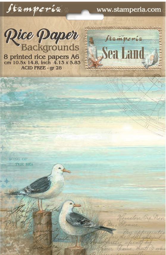 Stamperia Sea Land A6 Rice Paper Background selection