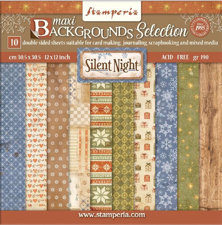 Stamperia Silent Night 12 x12 Paper Pad BACKGROUNDS