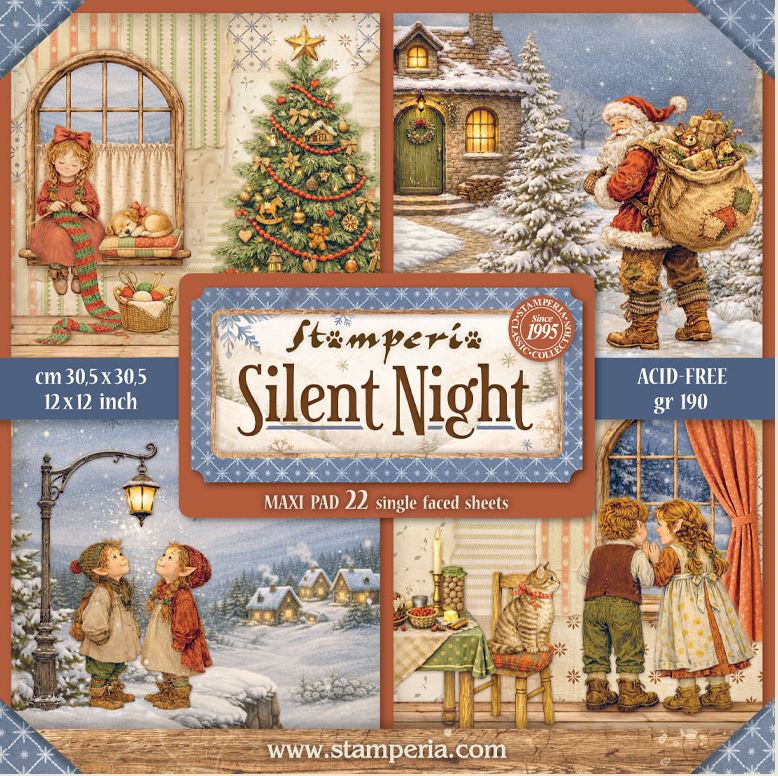 Stamperia Silent Night 12x12 Paper Pad SINGLE-FACE