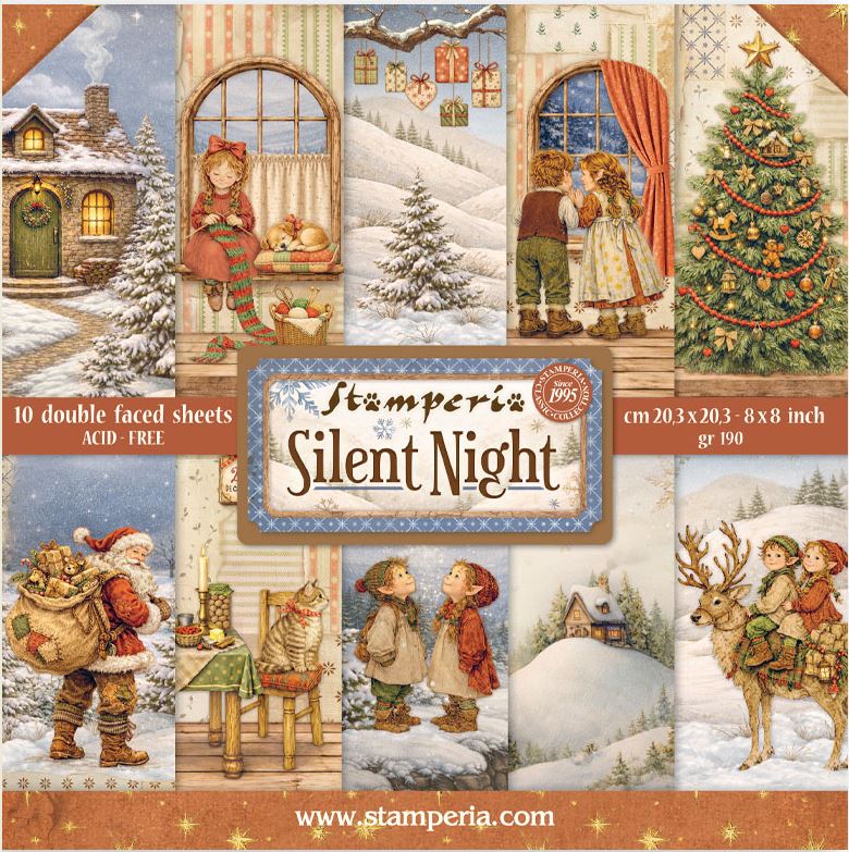 Stamperia Silent Night 8x8 Paper Pad