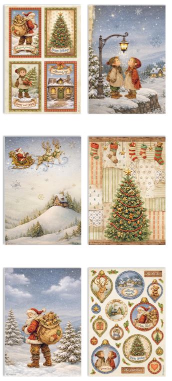 Stamperia Silent Night A4 Rice Paper Selection (6pcs)