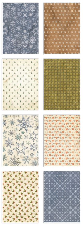 Stamperia Silent Night A6 Rice Papers BACKGROUNDS (8pcs)