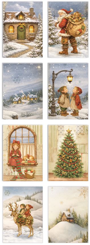 Stamperia Silent Night A6 Mini Rice-Papers (8 Pcs)