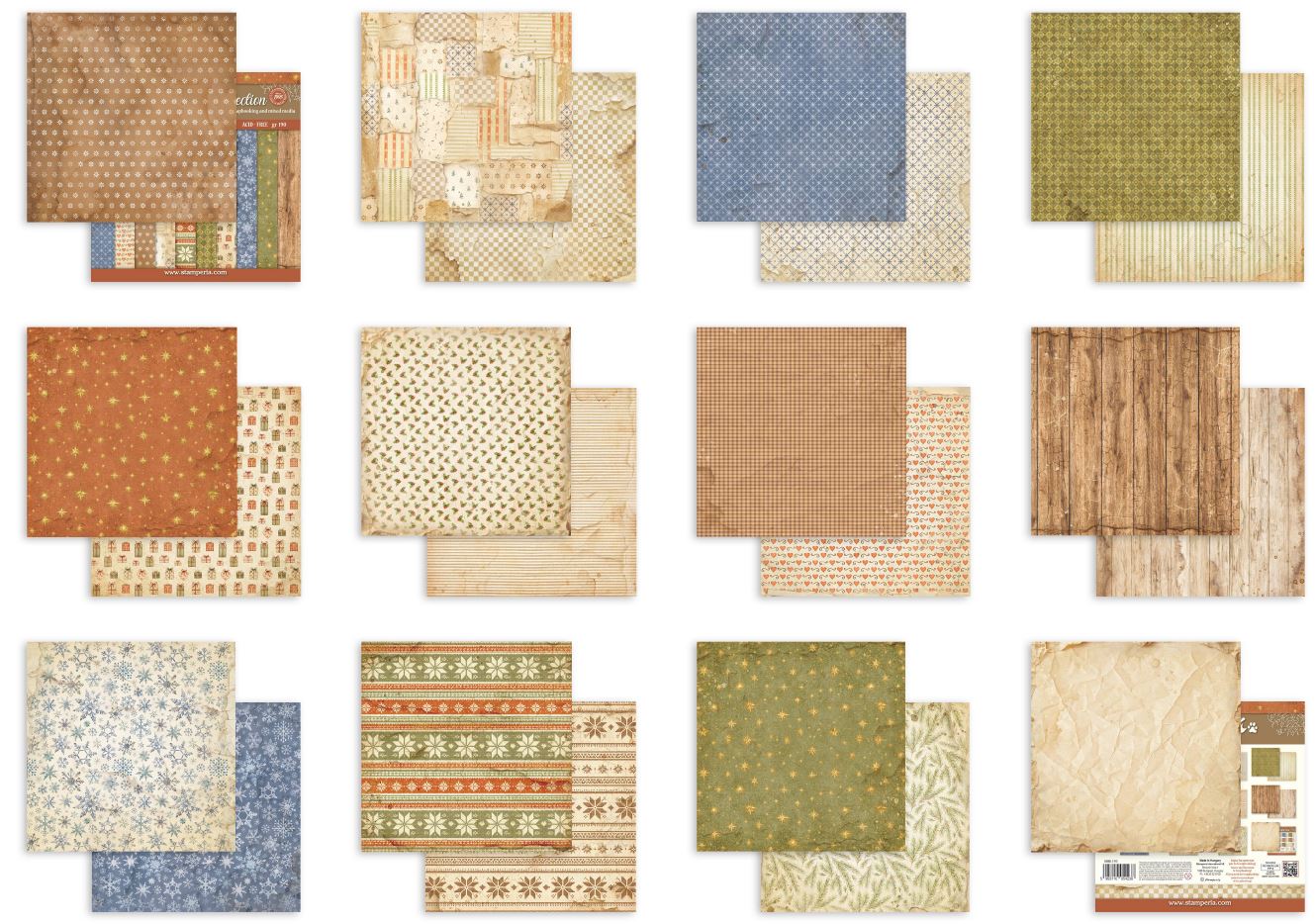 Stamperia Silent Night 12 x12 Paper Pad BACKGROUNDS