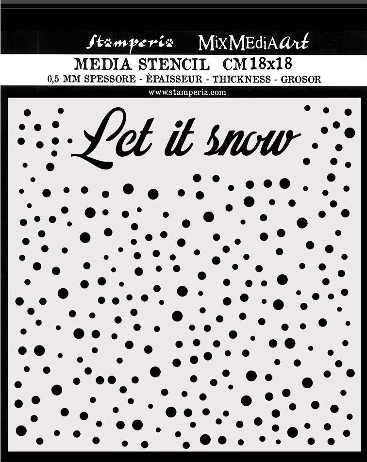 Stamperia Thick Stencil 18x18cm - LET IT SNOW (KSTDQ52) 