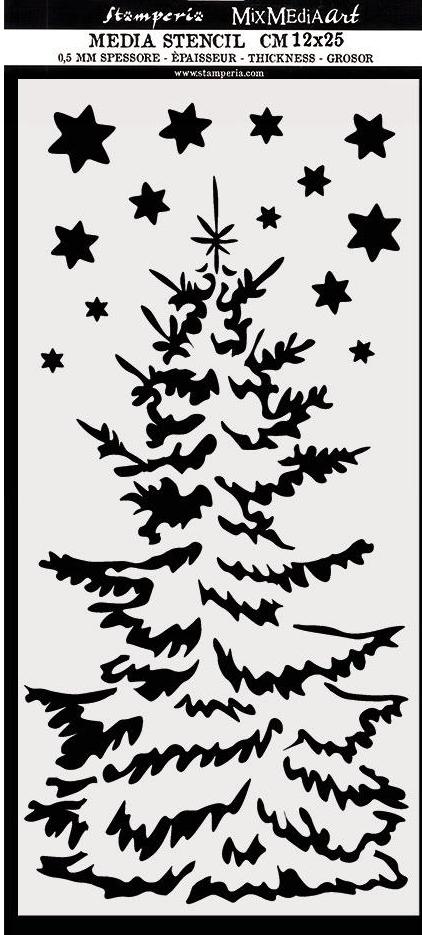 Stamperia Thick Stencil 12x25cm - CHRISTMAS TREE (KSTDL36) 