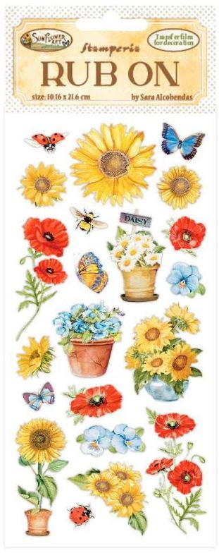 Stamperia Sunflower Art Rub-ons Poppies (DFLRB30) 