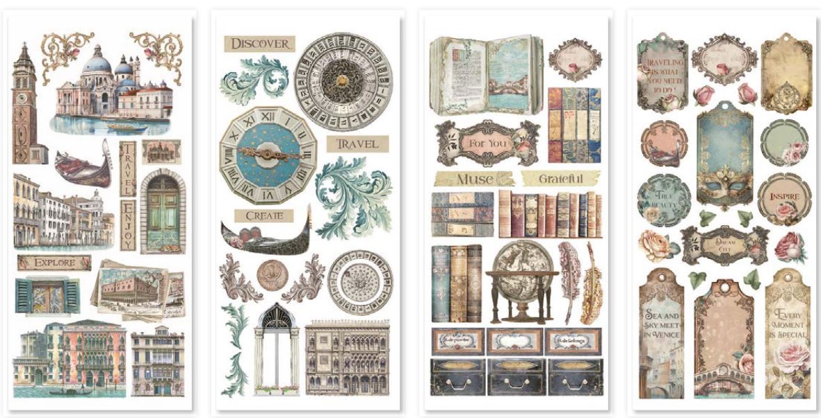 Stamperia Venice City of Art 6x12 Inch Paper Cut-outs (4pcs) 